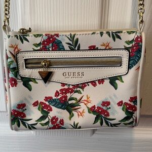 GUESS Floral Crossbody Bag - Cream and Red
